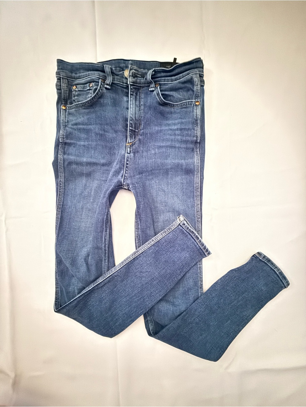 Rag & Bone Skinny Jeans Straight High Rise Dark Wash Blue Indigo Denim Womens 27